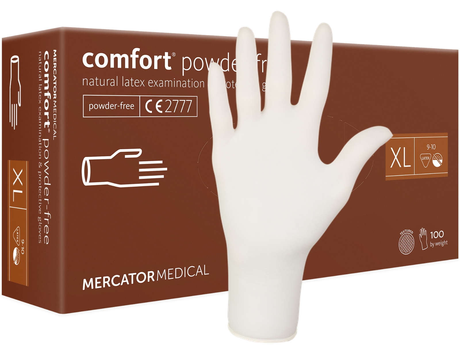 Rękawice Latex Comfort XL Mercator Bezpudrowe A100